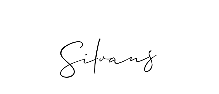 It looks lik you need a new signature style for name Silvans. Design unique handwritten (Allison_Script) signature with our free signature maker in just a few clicks. Silvans signature style 2 images and pictures png