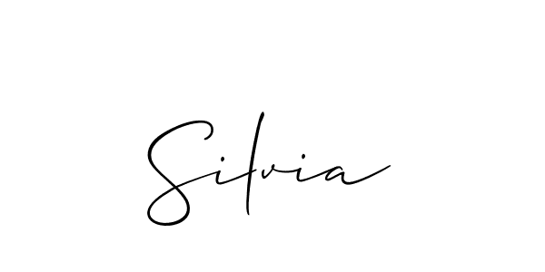 How to make Silvia signature? Allison_Script is a professional autograph style. Create handwritten signature for Silvia name. Silvia signature style 2 images and pictures png