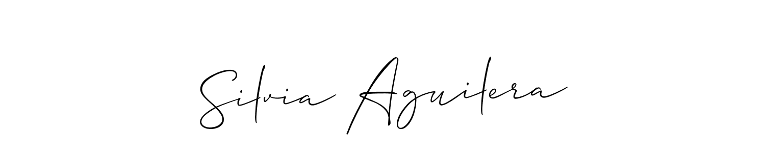 Silvia Aguilera stylish signature style. Best Handwritten Sign (Allison_Script) for my name. Handwritten Signature Collection Ideas for my name Silvia Aguilera. Silvia Aguilera signature style 2 images and pictures png