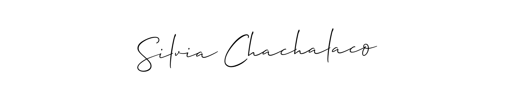 Make a short Silvia Chachalaco signature style. Manage your documents anywhere anytime using Allison_Script. Create and add eSignatures, submit forms, share and send files easily. Silvia Chachalaco signature style 2 images and pictures png