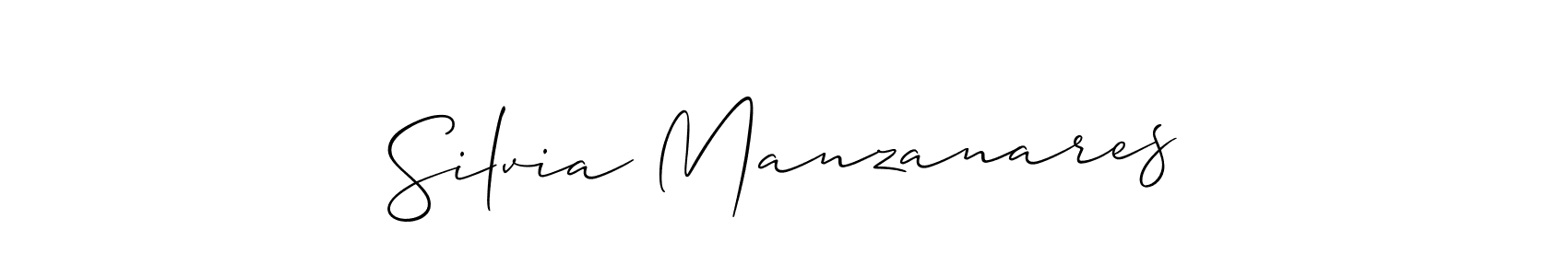 The best way (Allison_Script) to make a short signature is to pick only two or three words in your name. The name Silvia Manzanares include a total of six letters. For converting this name. Silvia Manzanares signature style 2 images and pictures png