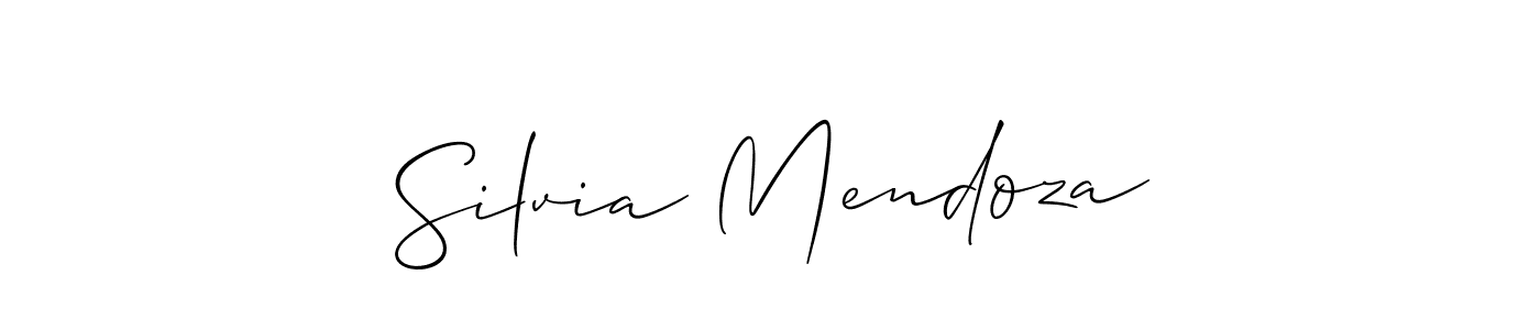 Use a signature maker to create a handwritten signature online. With this signature software, you can design (Allison_Script) your own signature for name Silvia Mendoza. Silvia Mendoza signature style 2 images and pictures png