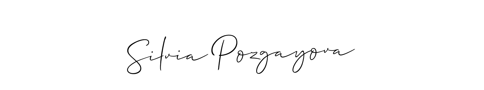 Also You can easily find your signature by using the search form. We will create Silvia Pozgayova name handwritten signature images for you free of cost using Allison_Script sign style. Silvia Pozgayova signature style 2 images and pictures png