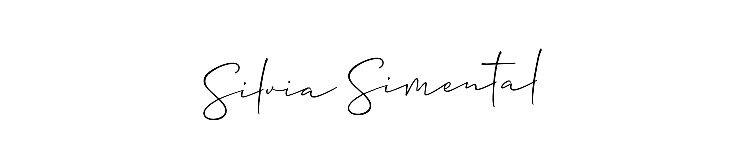 How to Draw Silvia Simental signature style? Allison_Script is a latest design signature styles for name Silvia Simental. Silvia Simental signature style 2 images and pictures png