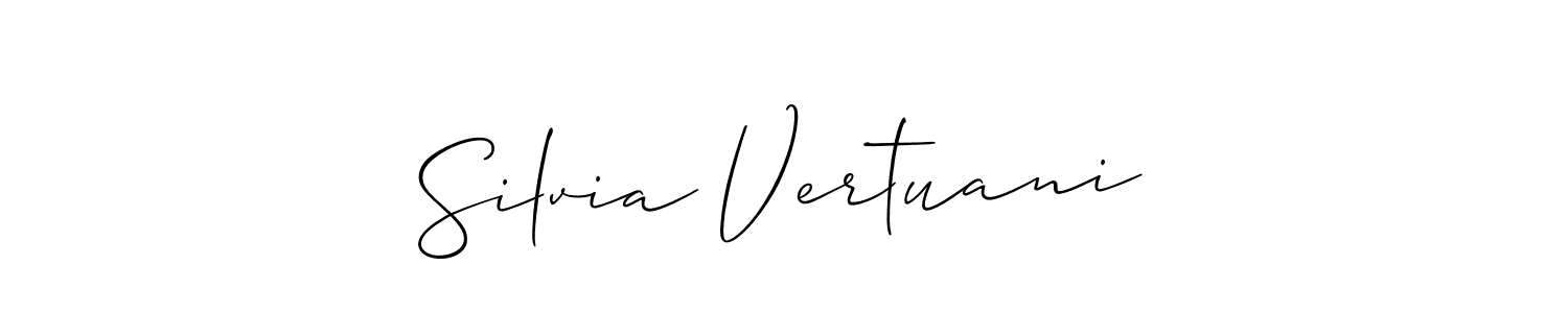 Also You can easily find your signature by using the search form. We will create Silvia Vertuani name handwritten signature images for you free of cost using Allison_Script sign style. Silvia Vertuani signature style 2 images and pictures png