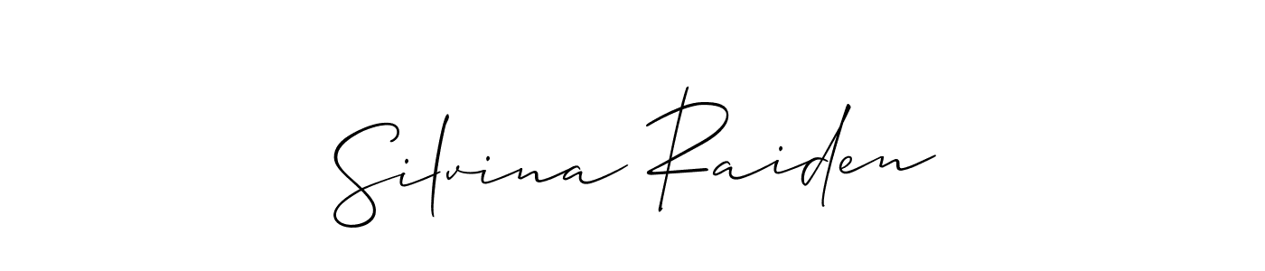 You should practise on your own different ways (Allison_Script) to write your name (Silvina Raiden) in signature. don't let someone else do it for you. Silvina Raiden signature style 2 images and pictures png
