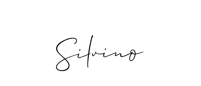 Use a signature maker to create a handwritten signature online. With this signature software, you can design (Allison_Script) your own signature for name Silvino. Silvino signature style 2 images and pictures png