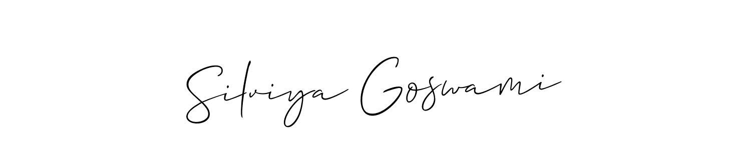 Use a signature maker to create a handwritten signature online. With this signature software, you can design (Allison_Script) your own signature for name Silviya Goswami. Silviya Goswami signature style 2 images and pictures png