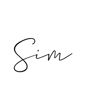 Create a beautiful signature design for name Sim. With this signature (Allison_Script) fonts, you can make a handwritten signature for free. Sim signature style 2 images and pictures png