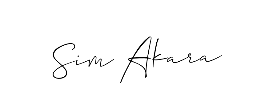 Allison_Script is a professional signature style that is perfect for those who want to add a touch of class to their signature. It is also a great choice for those who want to make their signature more unique. Get Sim Akara name to fancy signature for free. Sim Akara signature style 2 images and pictures png