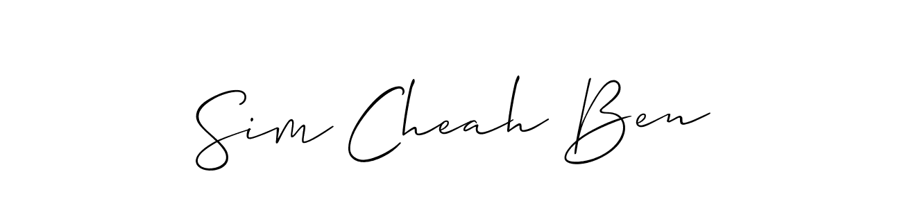 How to Draw Sim Cheah Ben signature style? Allison_Script is a latest design signature styles for name Sim Cheah Ben. Sim Cheah Ben signature style 2 images and pictures png