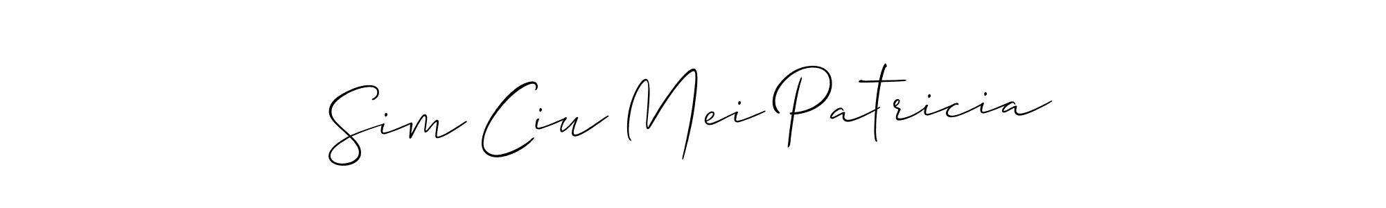 Check out images of Autograph of Sim Ciu Mei Patricia name. Actor Sim Ciu Mei Patricia Signature Style. Allison_Script is a professional sign style online. Sim Ciu Mei Patricia signature style 2 images and pictures png