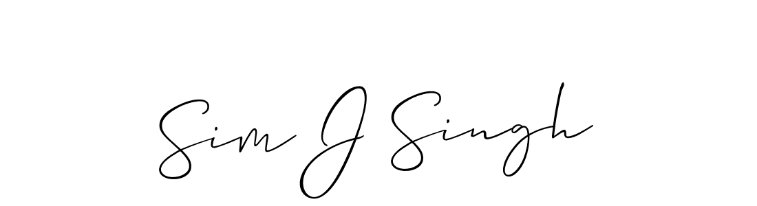 How to make Sim J Singh name signature. Use Allison_Script style for creating short signs online. This is the latest handwritten sign. Sim J Singh signature style 2 images and pictures png