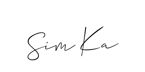 How to make Sim Ka name signature. Use Allison_Script style for creating short signs online. This is the latest handwritten sign. Sim Ka signature style 2 images and pictures png