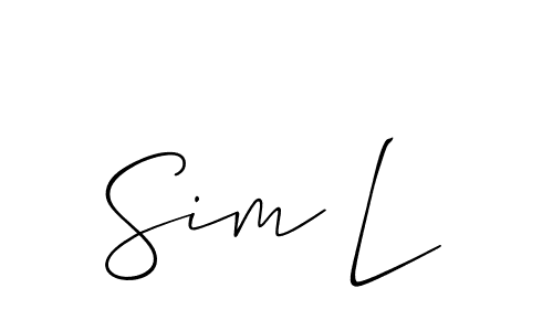 It looks lik you need a new signature style for name Sim L. Design unique handwritten (Allison_Script) signature with our free signature maker in just a few clicks. Sim L signature style 2 images and pictures png