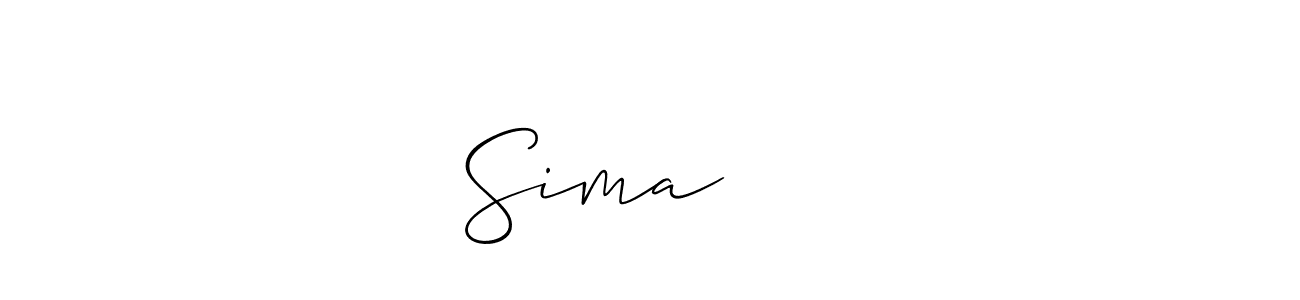 How to make Sima سيما name signature. Use Allison_Script style for creating short signs online. This is the latest handwritten sign. Sima سيما signature style 2 images and pictures png