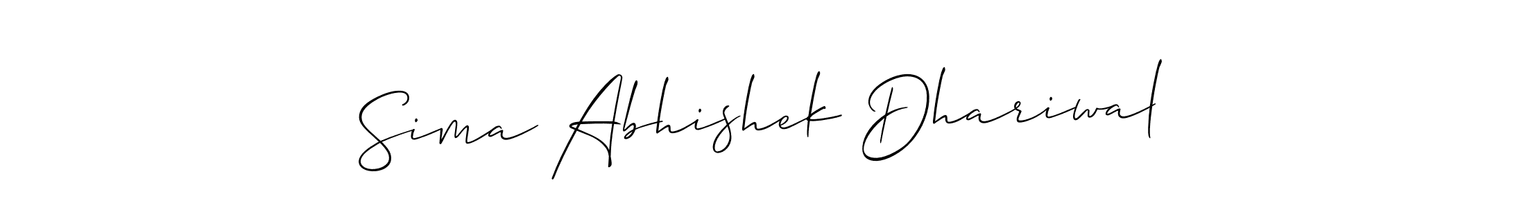 Sima Abhishek Dhariwal stylish signature style. Best Handwritten Sign (Allison_Script) for my name. Handwritten Signature Collection Ideas for my name Sima Abhishek Dhariwal. Sima Abhishek Dhariwal signature style 2 images and pictures png