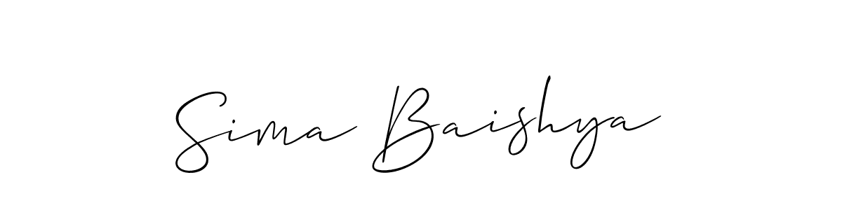 Also You can easily find your signature by using the search form. We will create Sima Baishya name handwritten signature images for you free of cost using Allison_Script sign style. Sima Baishya signature style 2 images and pictures png