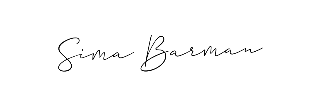 Create a beautiful signature design for name Sima Barman. With this signature (Allison_Script) fonts, you can make a handwritten signature for free. Sima Barman signature style 2 images and pictures png