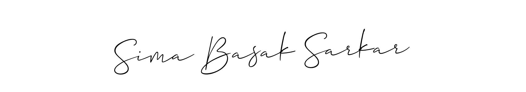 Create a beautiful signature design for name Sima Basak Sarkar. With this signature (Allison_Script) fonts, you can make a handwritten signature for free. Sima Basak Sarkar signature style 2 images and pictures png