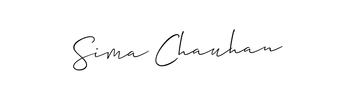 How to make Sima Chauhan name signature. Use Allison_Script style for creating short signs online. This is the latest handwritten sign. Sima Chauhan signature style 2 images and pictures png