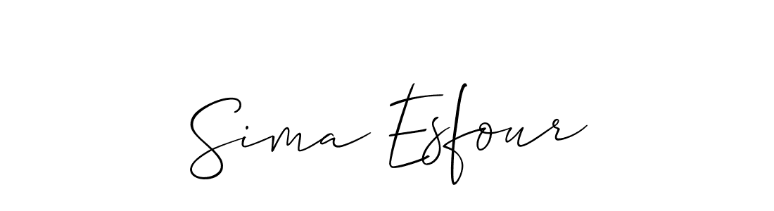 Use a signature maker to create a handwritten signature online. With this signature software, you can design (Allison_Script) your own signature for name Sima Esfour. Sima Esfour signature style 2 images and pictures png