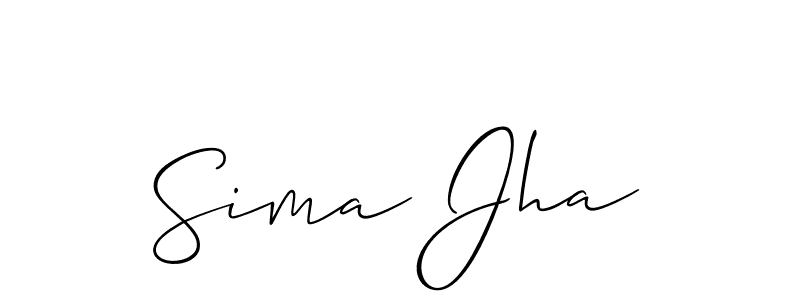 Best and Professional Signature Style for Sima Jha. Allison_Script Best Signature Style Collection. Sima Jha signature style 2 images and pictures png