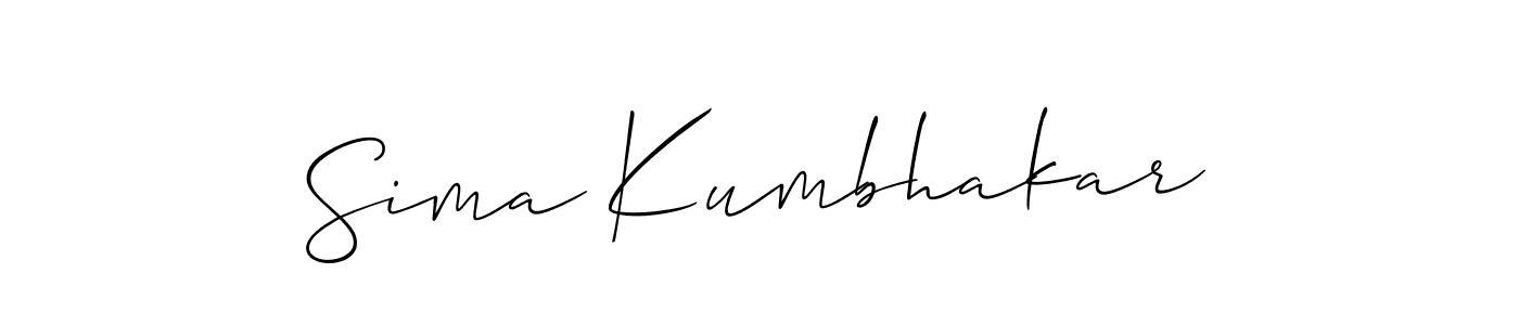 It looks lik you need a new signature style for name Sima Kumbhakar. Design unique handwritten (Allison_Script) signature with our free signature maker in just a few clicks. Sima Kumbhakar signature style 2 images and pictures png