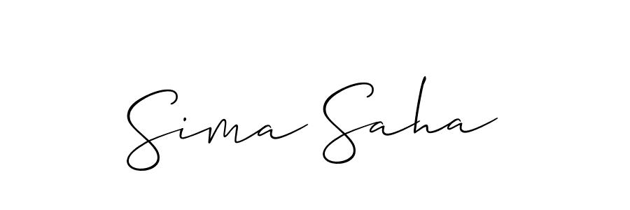 Design your own signature with our free online signature maker. With this signature software, you can create a handwritten (Allison_Script) signature for name Sima Saha. Sima Saha signature style 2 images and pictures png