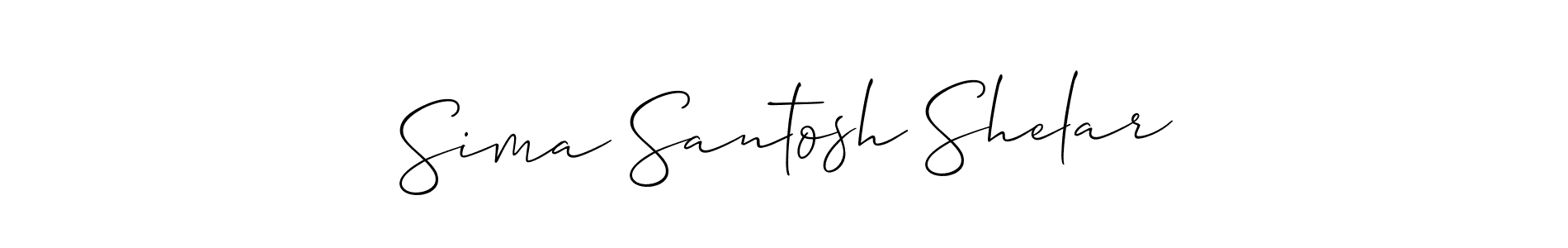 Make a beautiful signature design for name Sima Santosh Shelar. With this signature (Allison_Script) style, you can create a handwritten signature for free. Sima Santosh Shelar signature style 2 images and pictures png