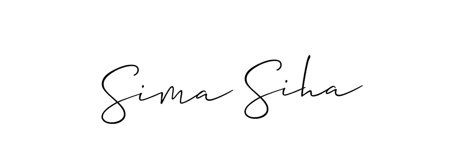 It looks lik you need a new signature style for name Sima Siha. Design unique handwritten (Allison_Script) signature with our free signature maker in just a few clicks. Sima Siha signature style 2 images and pictures png