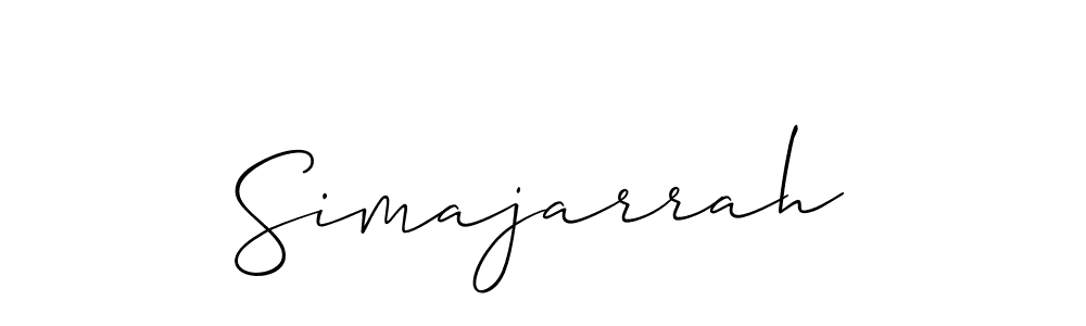 Design your own signature with our free online signature maker. With this signature software, you can create a handwritten (Allison_Script) signature for name Simajarrah. Simajarrah signature style 2 images and pictures png