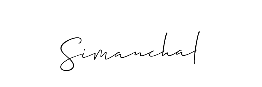 Make a beautiful signature design for name Simanchal. With this signature (Allison_Script) style, you can create a handwritten signature for free. Simanchal signature style 2 images and pictures png