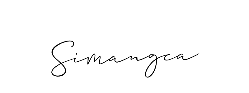 How to make Simangca name signature. Use Allison_Script style for creating short signs online. This is the latest handwritten sign. Simangca signature style 2 images and pictures png