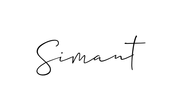 Make a short Simant signature style. Manage your documents anywhere anytime using Allison_Script. Create and add eSignatures, submit forms, share and send files easily. Simant signature style 2 images and pictures png