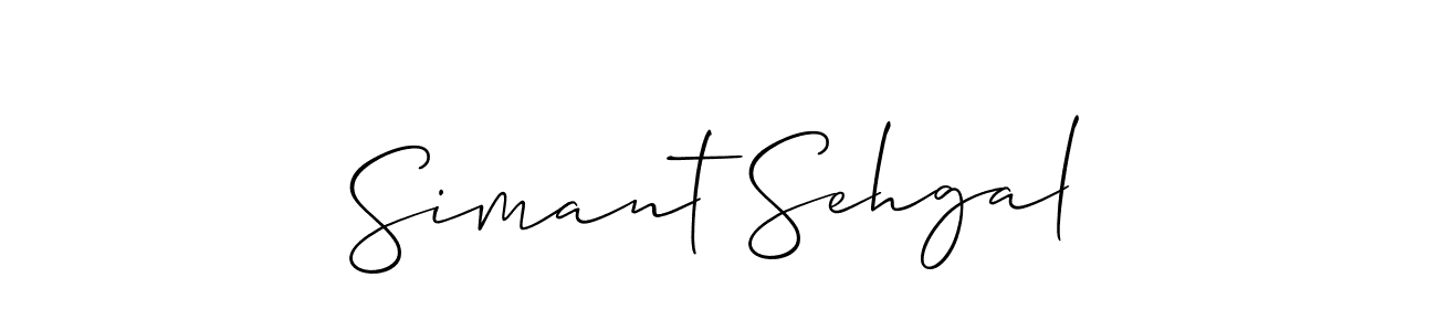 Design your own signature with our free online signature maker. With this signature software, you can create a handwritten (Allison_Script) signature for name Simant Sehgal. Simant Sehgal signature style 2 images and pictures png