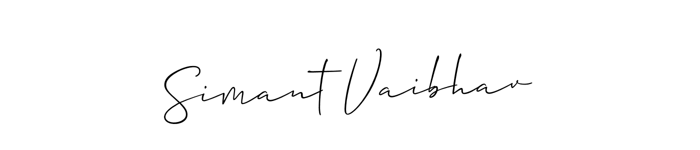 You should practise on your own different ways (Allison_Script) to write your name (Simant Vaibhav) in signature. don't let someone else do it for you. Simant Vaibhav signature style 2 images and pictures png