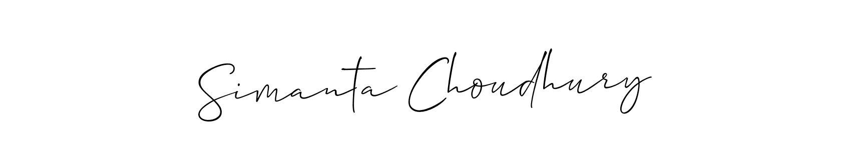 Make a short Simanta Choudhury signature style. Manage your documents anywhere anytime using Allison_Script. Create and add eSignatures, submit forms, share and send files easily. Simanta Choudhury signature style 2 images and pictures png