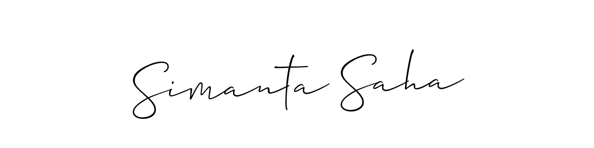 Make a short Simanta Saha signature style. Manage your documents anywhere anytime using Allison_Script. Create and add eSignatures, submit forms, share and send files easily. Simanta Saha signature style 2 images and pictures png
