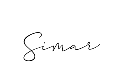 How to make Simar name signature. Use Allison_Script style for creating short signs online. This is the latest handwritten sign. Simar signature style 2 images and pictures png
