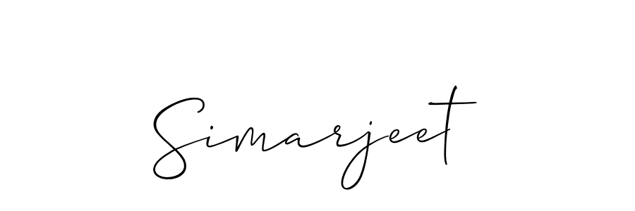 How to make Simarjeet signature? Allison_Script is a professional autograph style. Create handwritten signature for Simarjeet name. Simarjeet signature style 2 images and pictures png