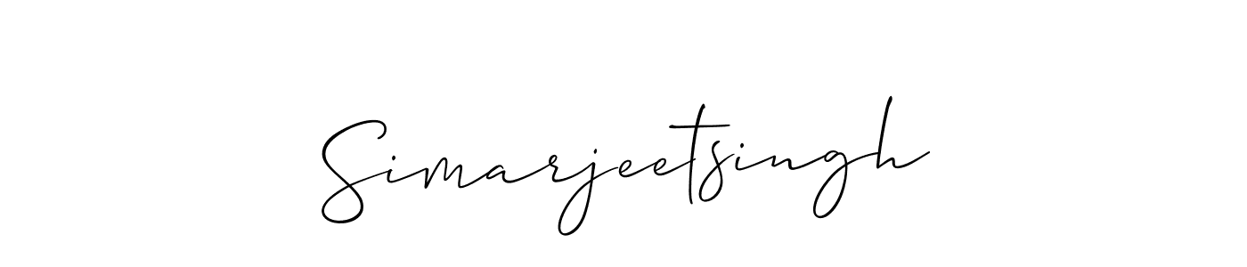 How to make Simarjeetsingh name signature. Use Allison_Script style for creating short signs online. This is the latest handwritten sign. Simarjeetsingh signature style 2 images and pictures png
