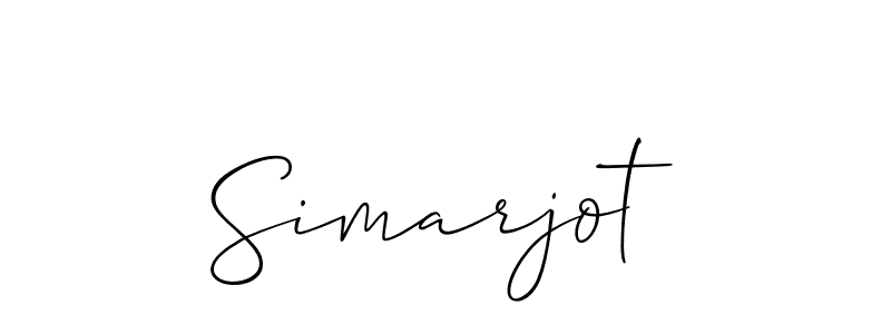 Use a signature maker to create a handwritten signature online. With this signature software, you can design (Allison_Script) your own signature for name Simarjot. Simarjot signature style 2 images and pictures png