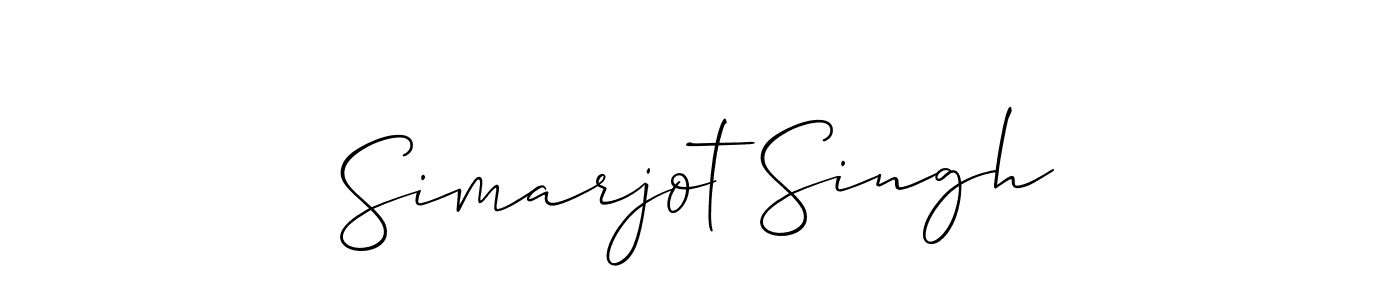 Design your own signature with our free online signature maker. With this signature software, you can create a handwritten (Allison_Script) signature for name Simarjot Singh. Simarjot Singh signature style 2 images and pictures png