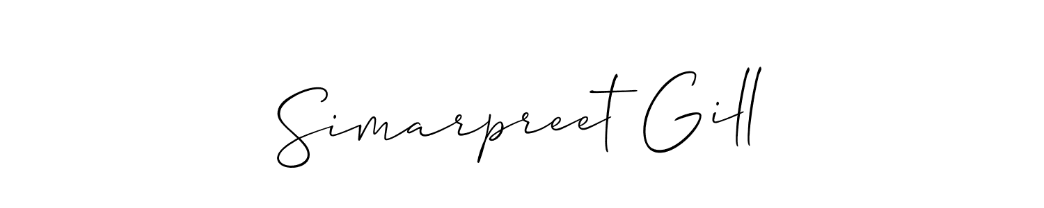 You should practise on your own different ways (Allison_Script) to write your name (Simarpreet Gill) in signature. don't let someone else do it for you. Simarpreet Gill signature style 2 images and pictures png
