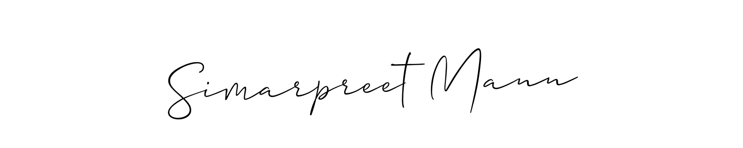 Simarpreet Mann stylish signature style. Best Handwritten Sign (Allison_Script) for my name. Handwritten Signature Collection Ideas for my name Simarpreet Mann. Simarpreet Mann signature style 2 images and pictures png