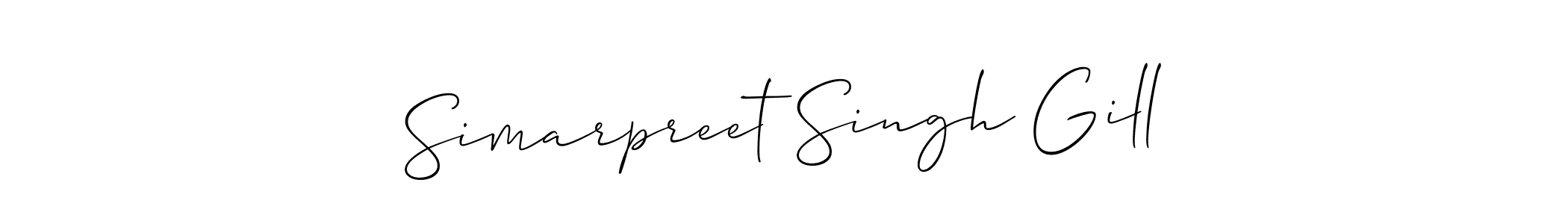 Make a short Simarpreet Singh Gill signature style. Manage your documents anywhere anytime using Allison_Script. Create and add eSignatures, submit forms, share and send files easily. Simarpreet Singh Gill signature style 2 images and pictures png