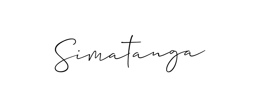 Design your own signature with our free online signature maker. With this signature software, you can create a handwritten (Allison_Script) signature for name Simatanga. Simatanga signature style 2 images and pictures png