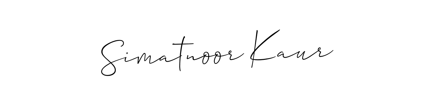 How to make Simatnoor Kaur signature? Allison_Script is a professional autograph style. Create handwritten signature for Simatnoor Kaur name. Simatnoor Kaur signature style 2 images and pictures png