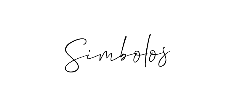Design your own signature with our free online signature maker. With this signature software, you can create a handwritten (Allison_Script) signature for name Simbolos. Simbolos signature style 2 images and pictures png
